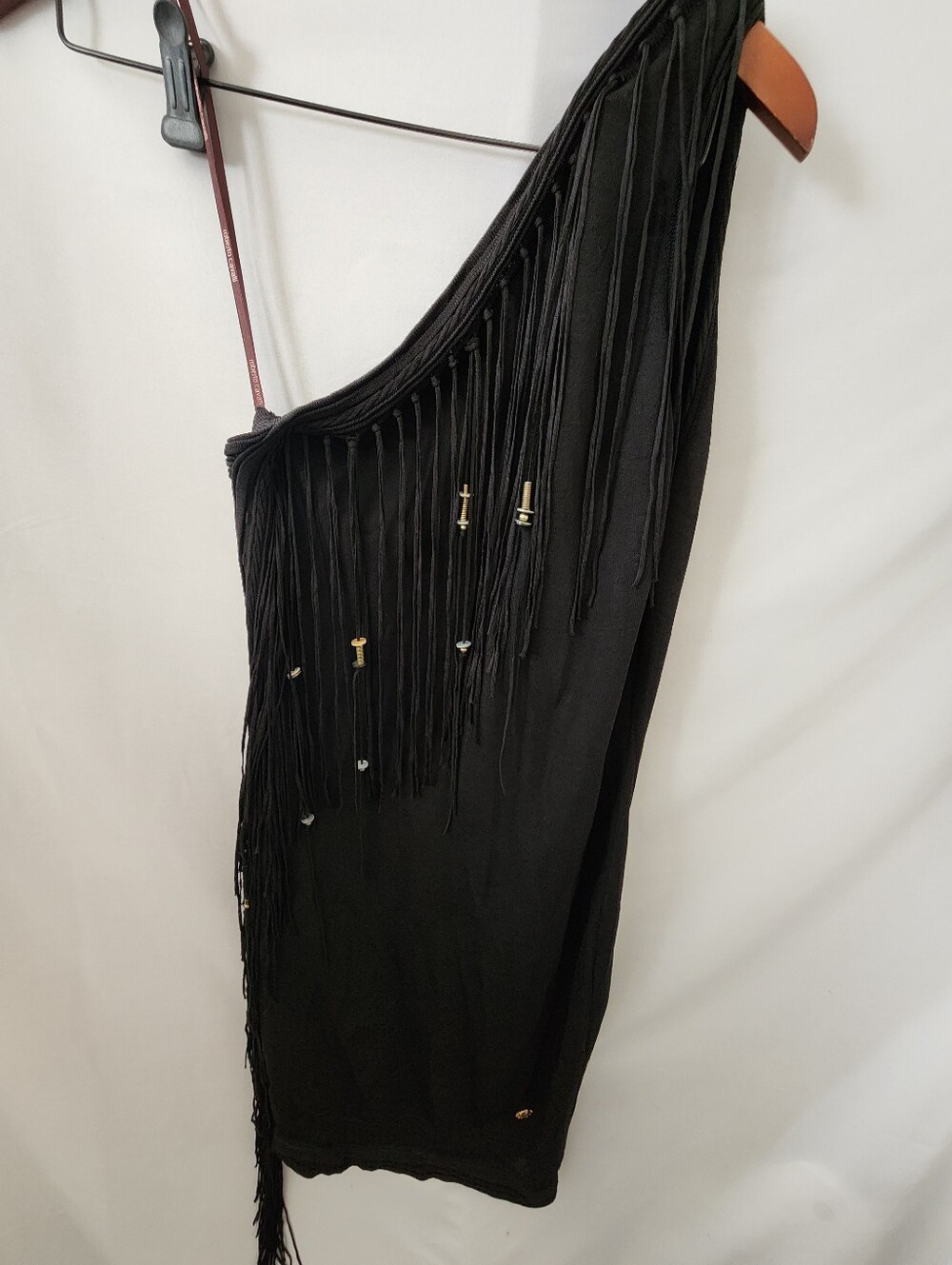 Roberto Cavalli One Shoulder Fringed Dress. Size 6/8 (42 European)